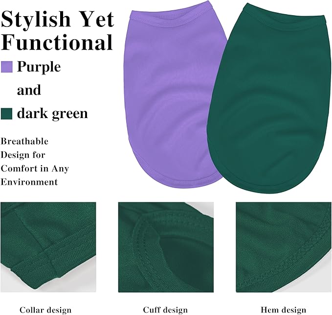 2 Pack Solid Color Dog Shirts - Image 2