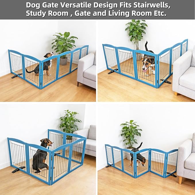 ZJSF Freestanding Dog Fence Indoor, Foldable Dog Gate - Image 4