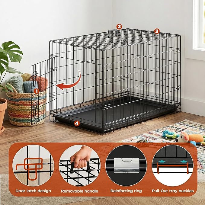 BestPet | Dog Crate | 36" | Black | Foldable Metal Kennel - Image 5