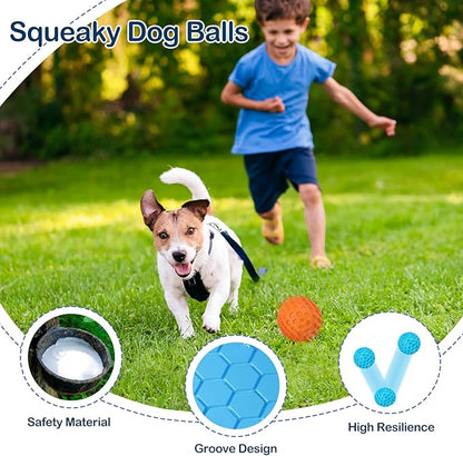 2 Pack Indestructible Squeaky Dog Balls, Cleans Teeth, Relieves Anxiety - Image 4