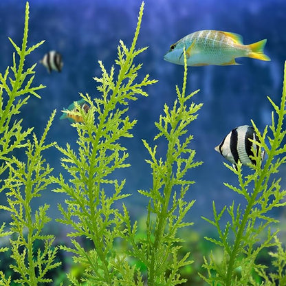 QUOZUO Fish Tank Accessories Large Plants, Aquarium Decor Plastic Plants 3pcs - Image 7