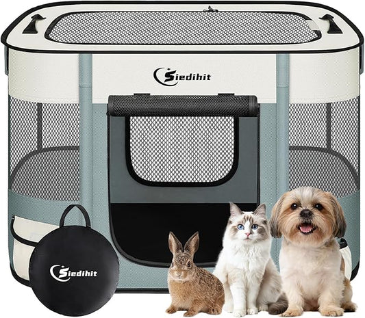 Dog Playpen, Cat Pet Puppy Pen, Portable Playpens by Siedihit