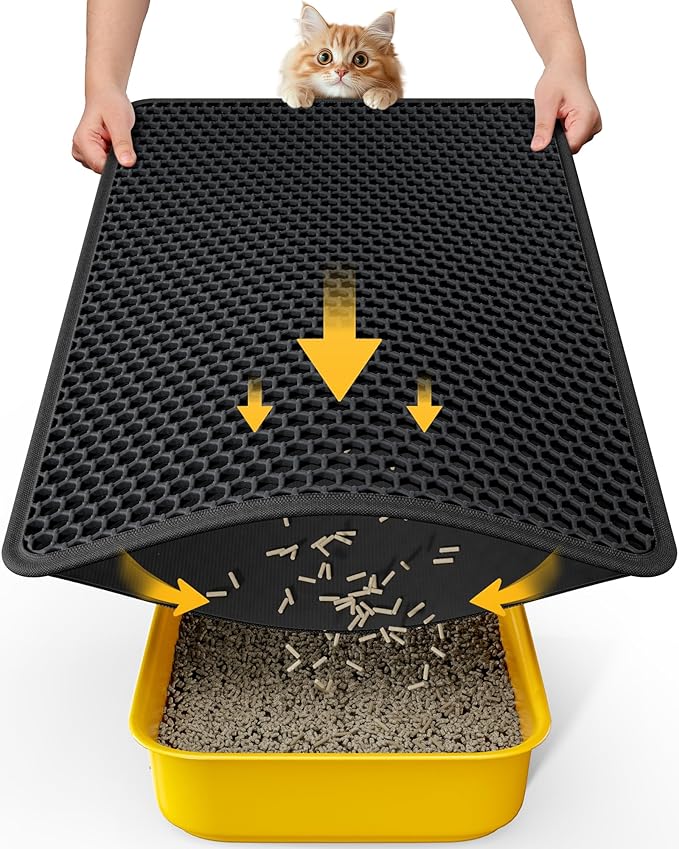 Cat Litter Mat - 30'' x 24'' Large Litter Trapping Mat, Waterproof, Urine-Proof by Powools