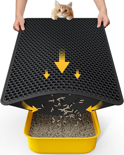 Cat Litter Mat - 30'' x 24'' Large Litter Trapping Mat, Waterproof, Urine-Proof by Powools