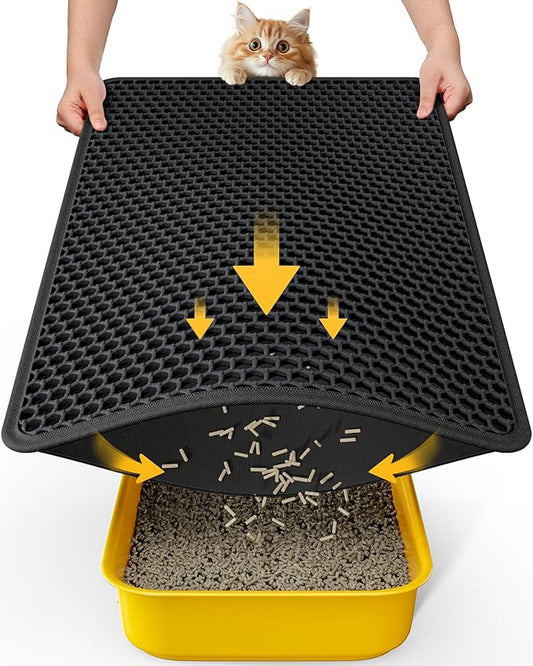Cat Litter Mat - 30'' x 24'' Large Litter Trapping Mat, Waterproof, Urine-Proof by Powools