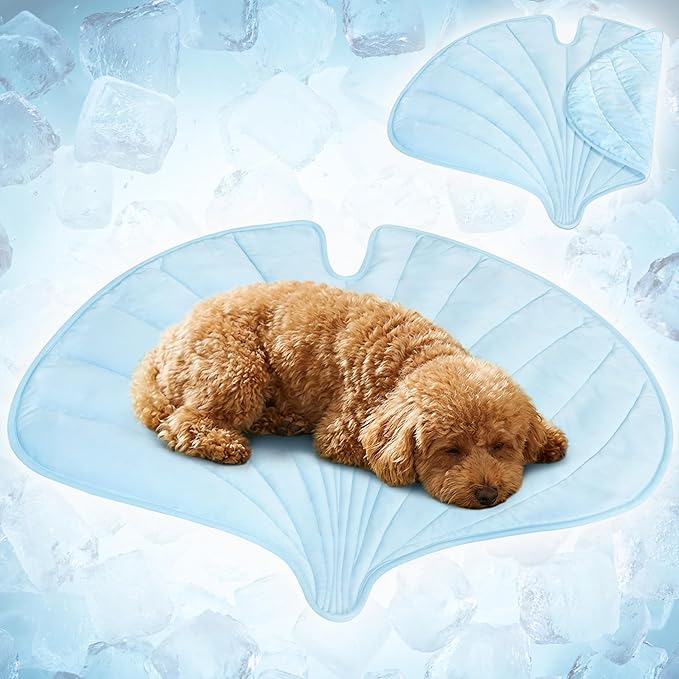 PetAmi Dog Cooling Mat, Ginkgo Leaf Shape, Pet Pad by PetAmi