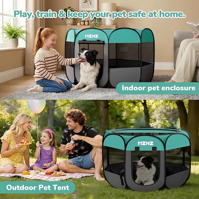 Dog Playpen, Portable Puppy Pet Crate Indoors - Image 5