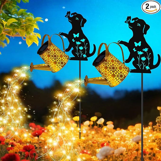 Solar Lights Outdoor, Dog Solar Watering Can Lights, Birthday Gifts by yulloyello