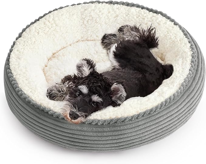 Love's cabin Round Donut Cat and Dog Cushion Bed, 24in Pet Bed by Lovescabin
