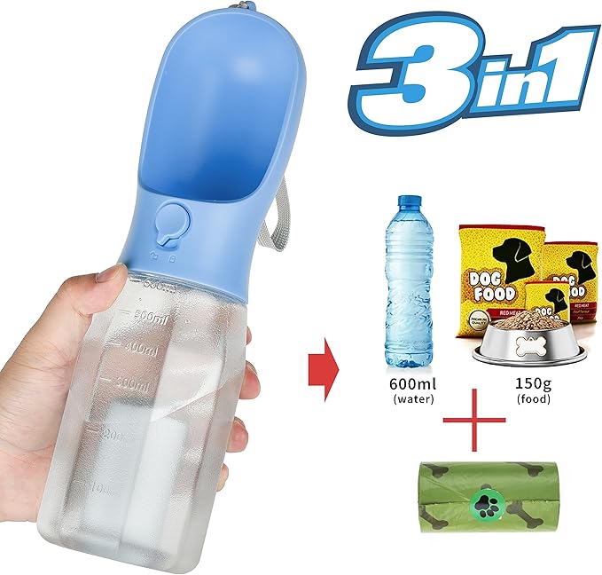 Dog Water Bottle with Food Container, Portable Pet Dog Water Dispenser - Image 5