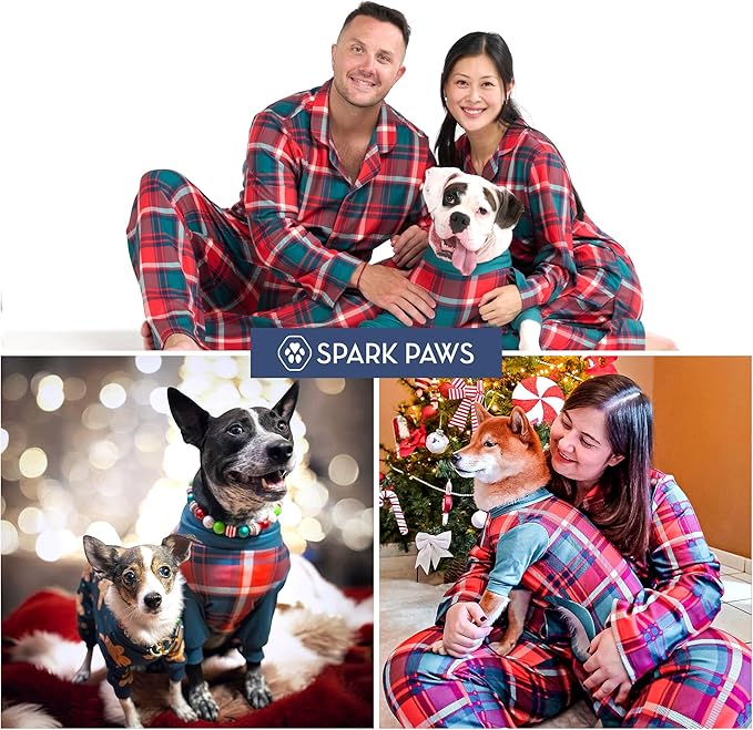 Spark Paws Dog Christmas Pajama, Dog Recovery Suit Male, Ultra-Soft and 4-Way - Image 8