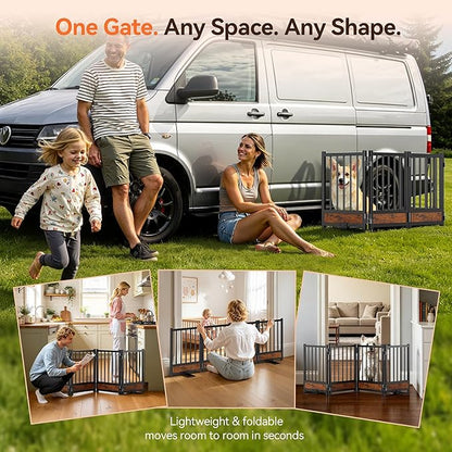 Dog Gate for Small Dogs, Heavy Duty Step-Over Doorway Puppy Barrier, Anti-Tip - Image 5
