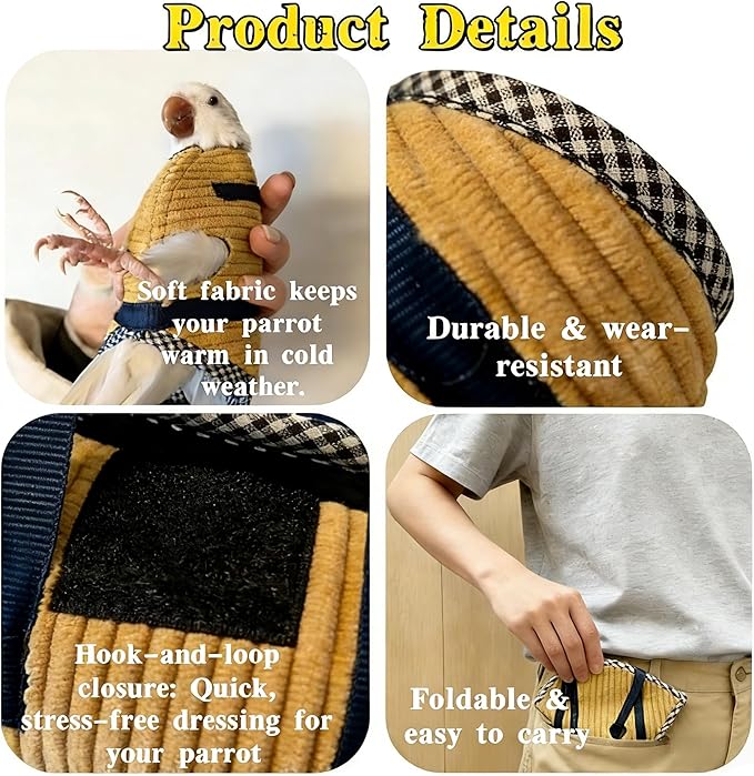 DRESSO Portable Bird Carrier Bag, Escape Resistant Parrot Carrier Bag Harness - Image 5