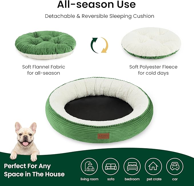 Love's cabin Round Donut Cat and Dog Cushion Bed, 30in Pet Bed - Image 3