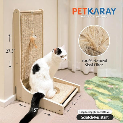 PETKARAY Cat Scratcher, Sisal Cat Scratch Pad, L Shape Scratching Board - Image 2