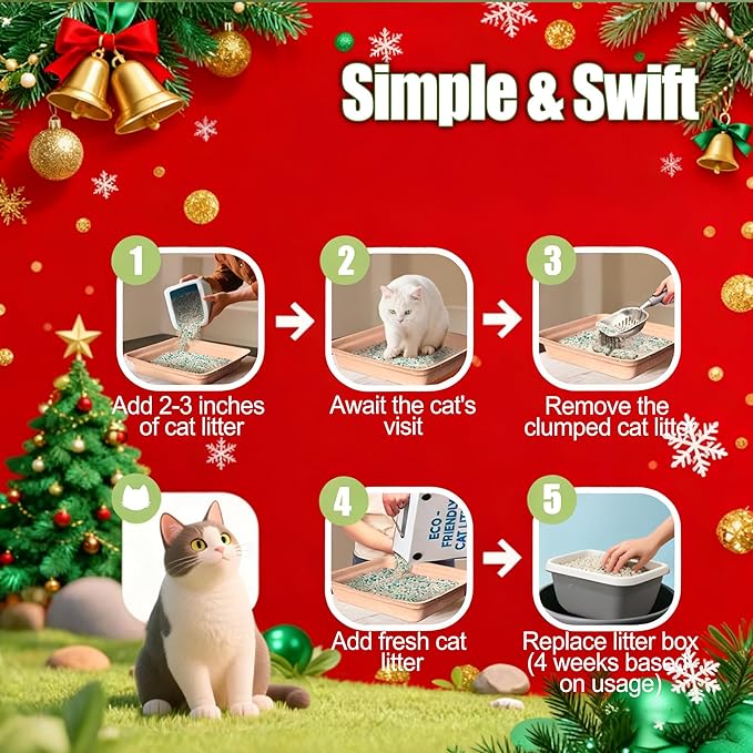 Disposable Litter Boxes for Cats Large: 6-Pack Leak-Proof Sustainable for - Image 7