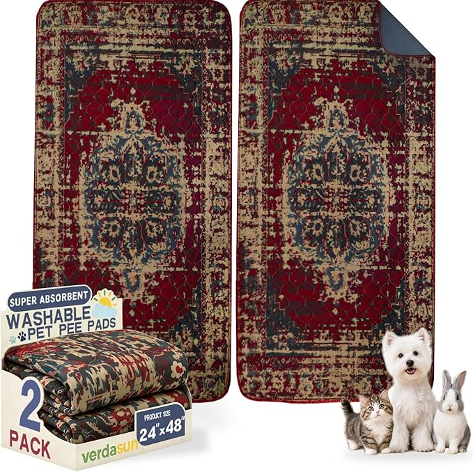 Washable Pee Pads for Dogs, Reusable Puppy Potty Training Pads, Ultra-Absorbent by Verdasun