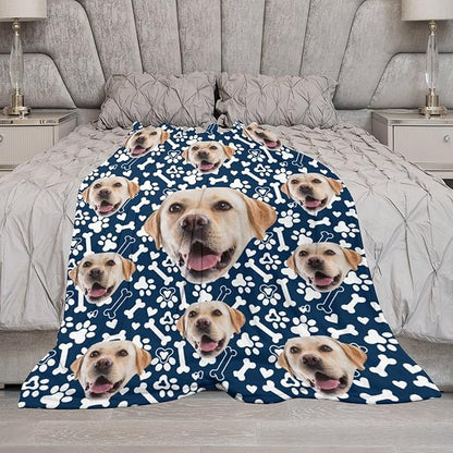 Personalized Dog Blanket with Name Customized Paw Prints Pet Blanket Loss - Image 6