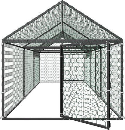 VEVOR Metal Chicken Coop for 6-8 Chickens, 3.3 x 9.8 x 3.3 ft, Small Chicken - Image 9