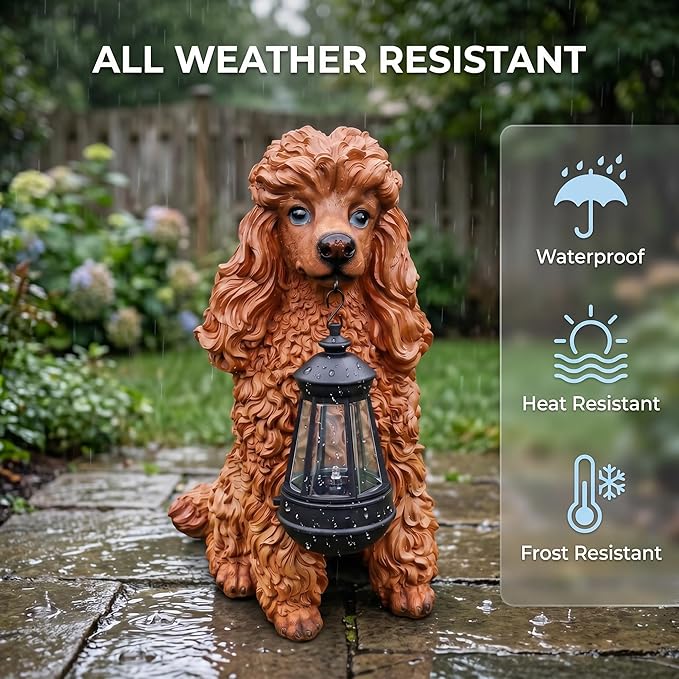 Brown Poodle Dog Garden Statue - Image 6
