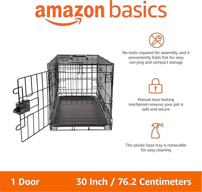 Amazon Basics Portable, Foldable Metal Wire Dog Crate - Image 2