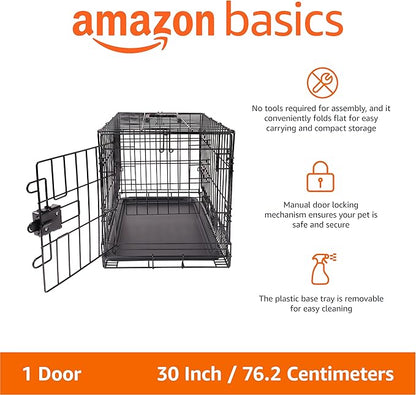 Amazon Basics Portable, Foldable Metal Wire Dog Crate - Image 2