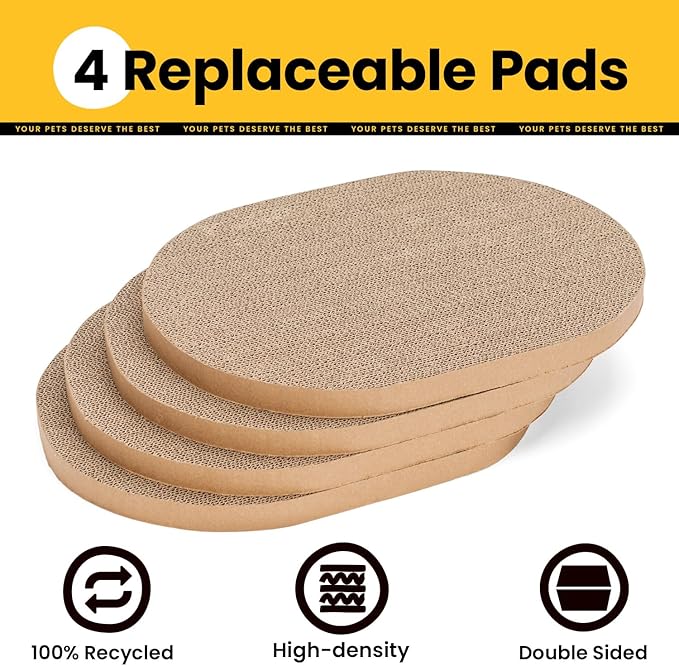 Conlun Cat Scratcher Box with 4 Cat Scratching Board Reversible Scratch Pad - Image 2