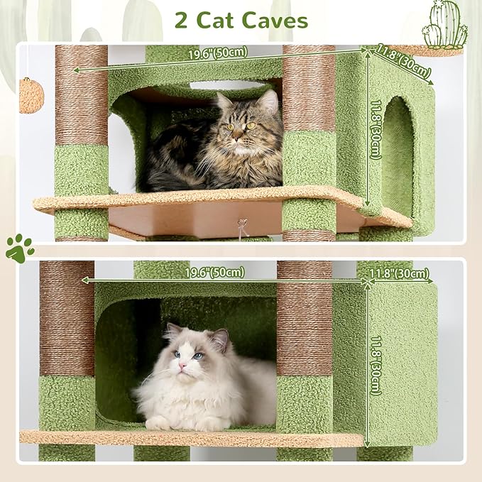 Globlazer XXL Cactus Giant Cat Tree, 83 Inch Heavy Duty Cactus Tall Cat Tower - Image 2