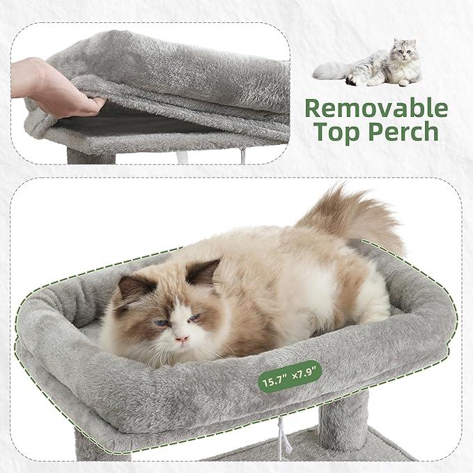Gitelsnour Cat Tree, Cat Tower for Indoor Cats, 43.3 inch Cat Tree Tower - Image 2