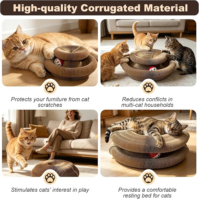 2-Pack Cat Pad Scratcher Toys, Magic Organ Cat Toy & Kitty Curls Cat Toy - Image 6