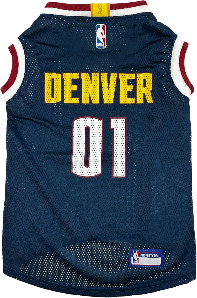 Pets First NBA Denver Nuggets Dog Jersey, Large by PETSFIRST
