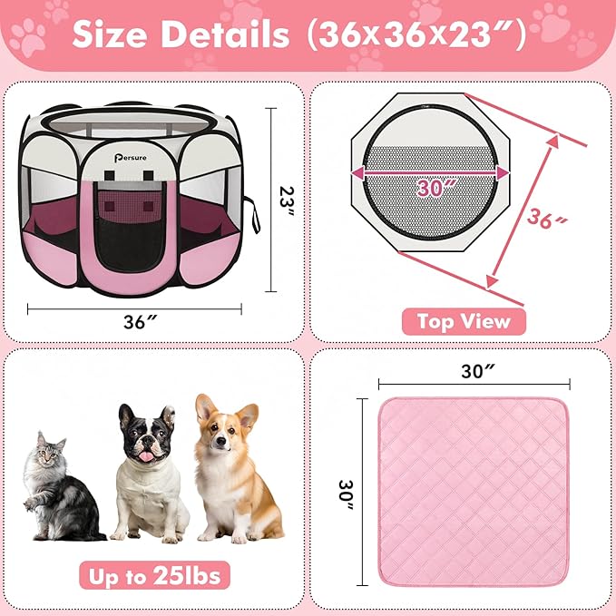 Dog Cat Playpen Indoor Outdoor for Puppy Pet Dogs Cat Recovery After Surgery - Image 6