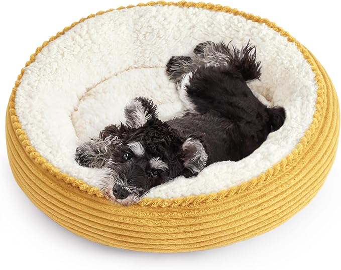 Love's cabin Round Donut Cat and Dog Cushion Bed, 24in Pet Bed by Lovescabin