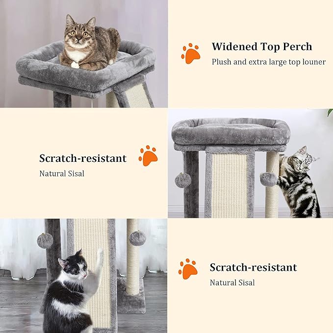 SYANDLVY Small Cat Tree with Scratching Post, Cat Scratching Board - Image 4