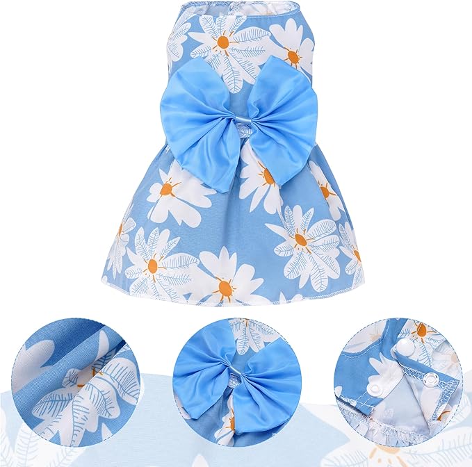 choyaxo Floral Dog Dress Cute Dog Skirt Pet Dress Summer Pet Clothes - Image 3