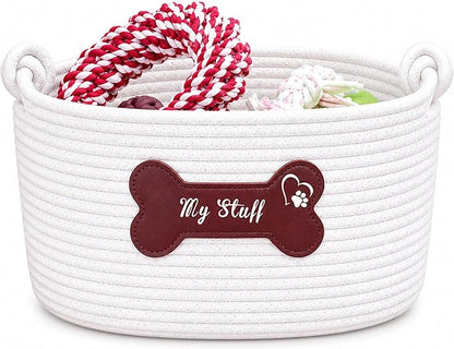 JUPPE Pet Dog Basket with Personalized Name, Dog Toys Storage Organizer Custom by JUPPE