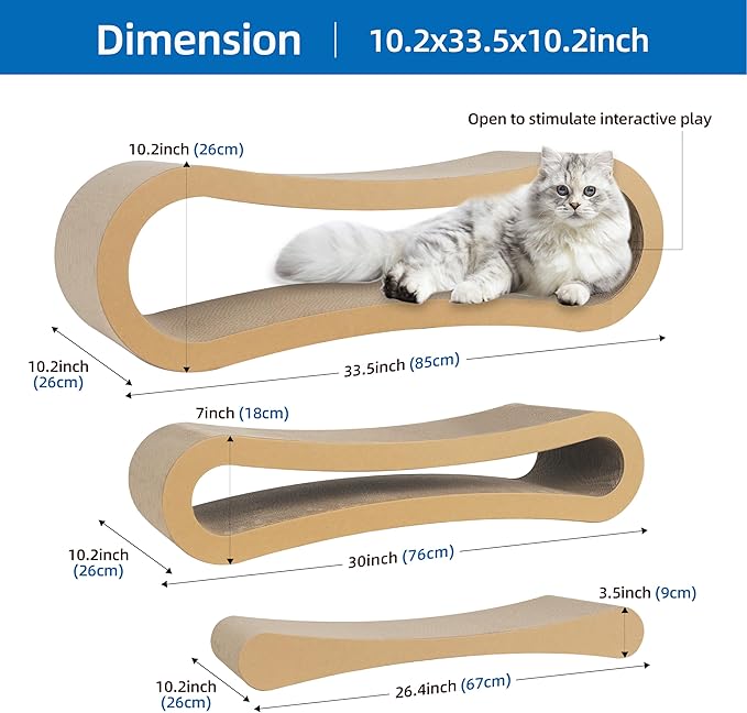 3 in 1 Cat Scratcher Cardboard, Cat Scratching Board Furniture Protector - Image 2