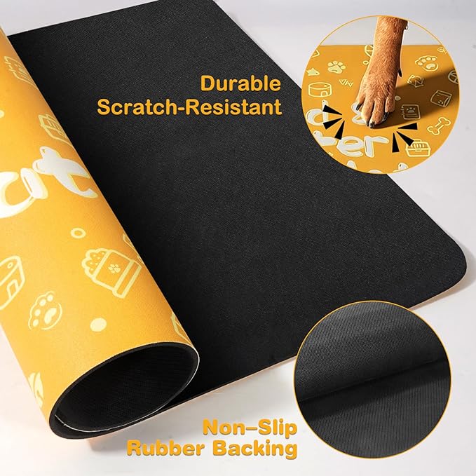 Pet Feeding Mat, Dog Cat Mat for Food and Water, Dog Bowl Waterproof Placemat - Image 3