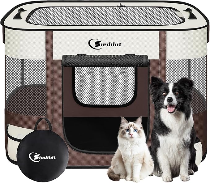 Dog Playpen, Cat Pet Puppy Pen, Portable Playpens by Siedihit