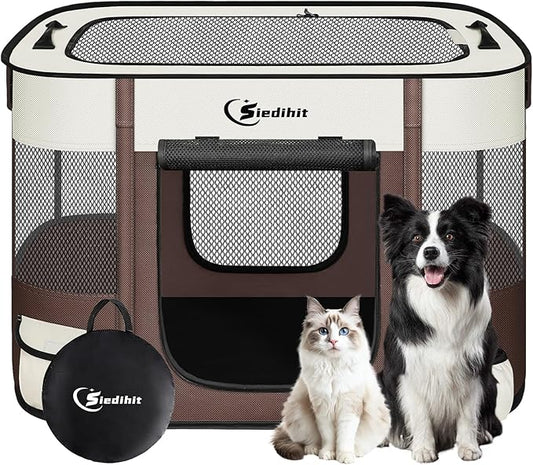 Dog Playpen, Cat Pet Puppy Pen, Portable Playpens by Siedihit