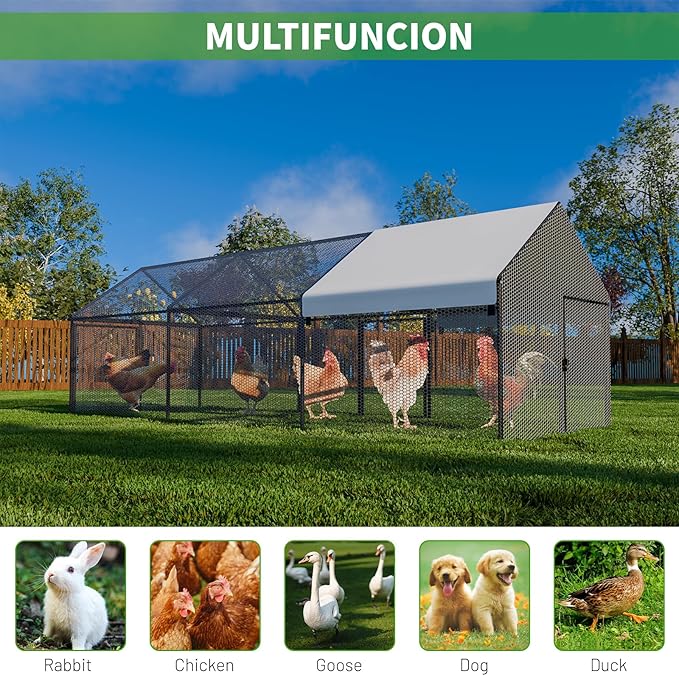 NUGRIART Metal Chicken Coop 157"×40"×40" Chicken Run - Image 6