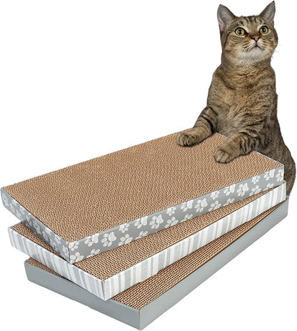 Kitty City Cat Scratcher– 3-Pack Durable Corrugated Cardboard Scratch Pads by KittyCity