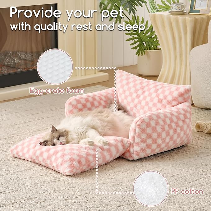 Hollypet Cat Bed Fluffy Plush Multifunctional Double-Layer Machine Washable - Image 5
