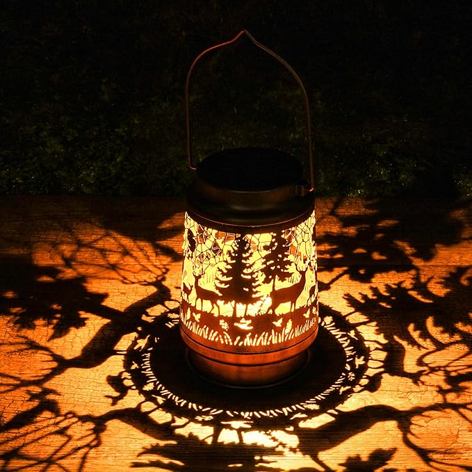 Solar Lanterns Outdoor Waterproof, Deer Forest Design Hanging Solar Lights - Image 6