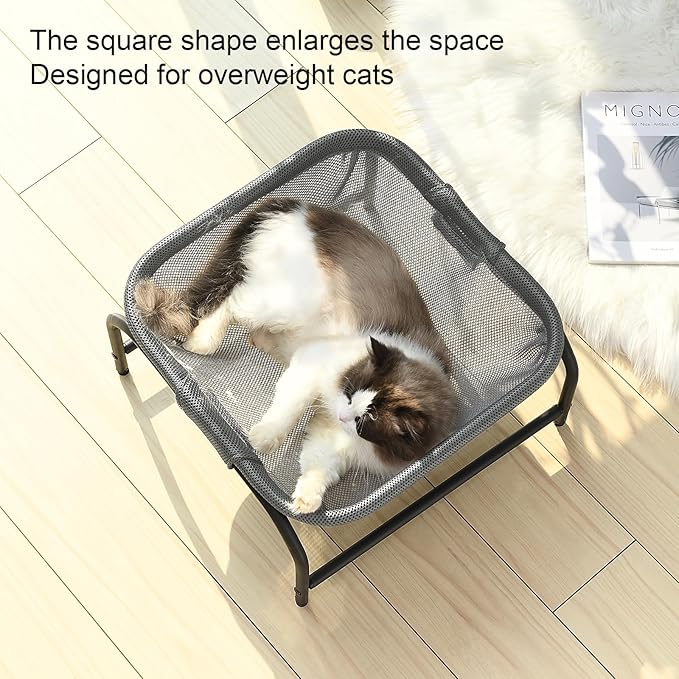 JUNSPOW Cat Bed Cat Hammock Dog Bed Pet Square Hammock Bed Free-Standing Kitty - Image 2