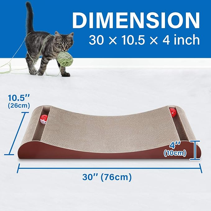 Simple Delxue 30 Inches Extra Large Cardboard Cat Scratcher Bed, Cat Lounge Bed - Image 2