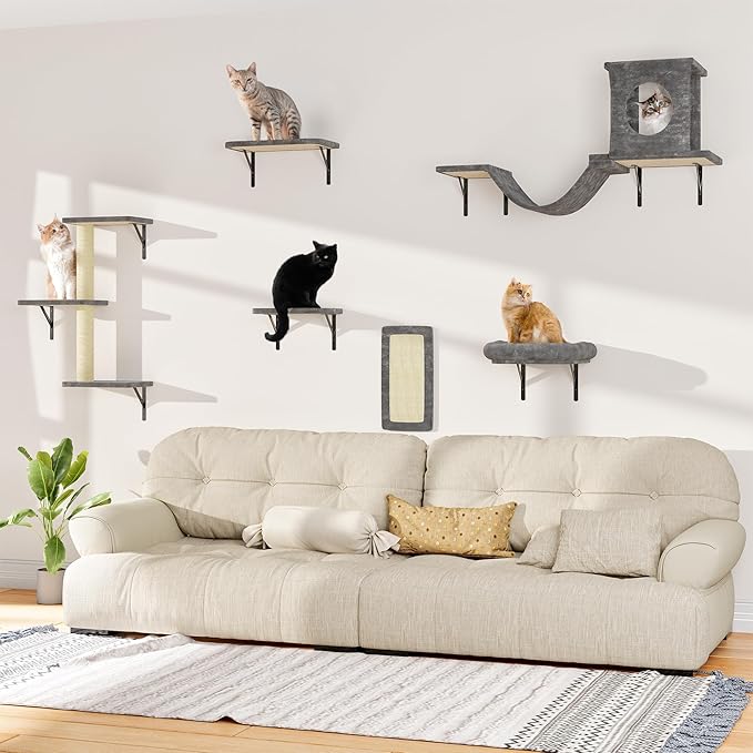 12-in-1 Cat Wall Shelves, Wall Mounted Cat Climber - Image 7