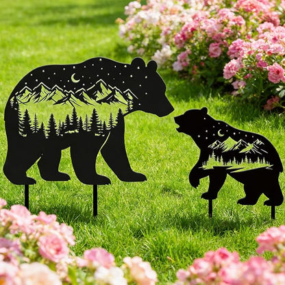 Rngmsi Black Bear Metal Garden Stakes Decor, Bear Gifts - Image 6