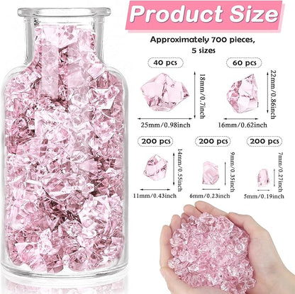700Pcs Fake Ice Cubes 5 Size Acrylic Ice - Image 2