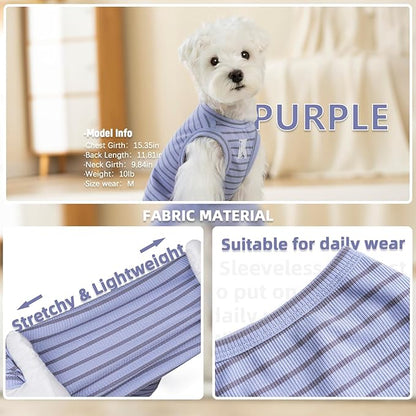 Koneseve Dog Shirt 2 Pack Breathable Sleeveless Vest, Stretchy & Soft - Image 5